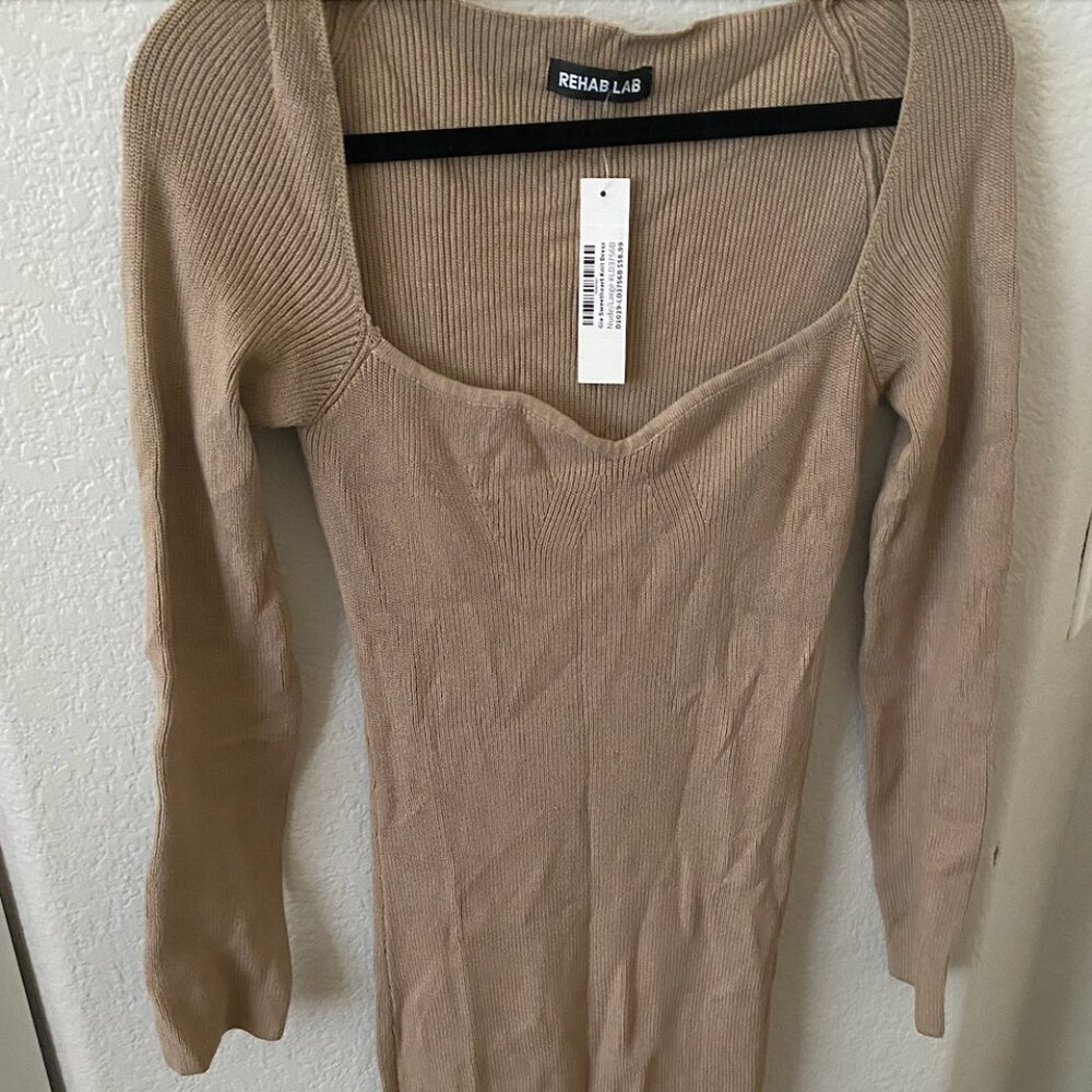 Nude sweetheart knit dress